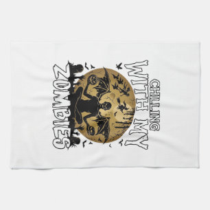 Linge De Cuisine Zombies glaçants Halloween Ange déchu Lune Tombe