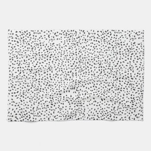 Linge De Cuisine Zones Dalmatiennes modernes en noir et blanc