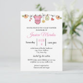 Linge de fille - Faire-part de Baby Shower 3x5 (Debout devant)