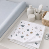 Linge de lavage en coton blanc doux avec des étoil