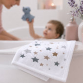 Linge de lavage en coton blanc doux avec des étoil