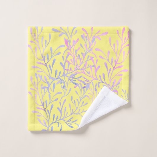 linge de toilette de conception d'algues jaunes (Gant de toilette)