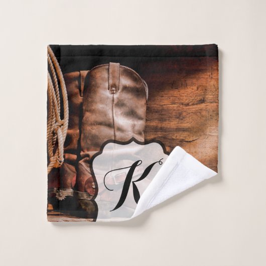 Linge de toilette personnalisé Bottes de cow-boy G (Gant de toilette)