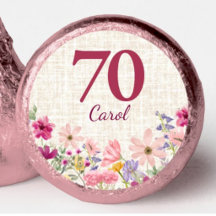Linge Fleur Sauvage Rose pour 70e Anniversaire Cho