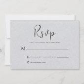Linge gris clair Carte RSVP Script noir simple (Devant)