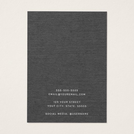 Linge gris foncé look d'oreille carte d'affichage (Dos)