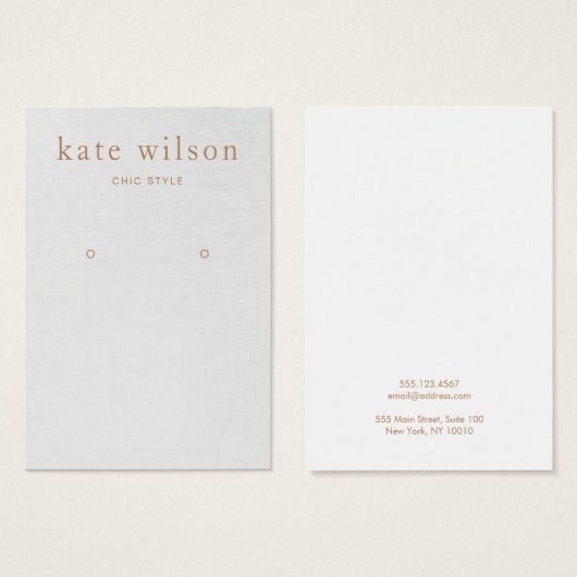 Linge gris (image) Carte d'affichage de l'oreille (Devant & derrière)