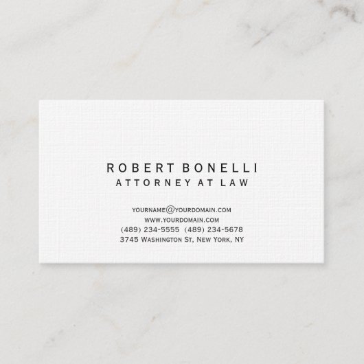 Linge Procureur unique en droit Carte de visite si (Devant)