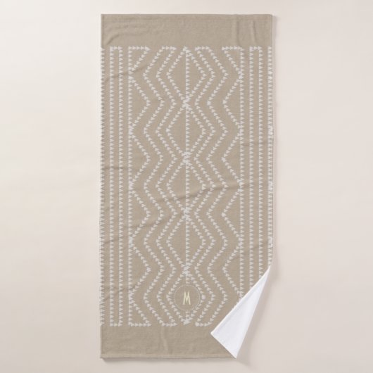 Linge Regarder les flèches géométriques Monogramme (Serviette de bain)