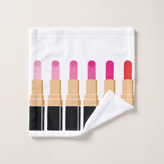 Linge rose en bâton à lèvres (Gant de toilette)