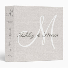 Linge rustique personnalisé avec monogramme blanc