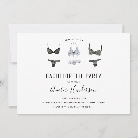 Lingerie Bachelorette Party Invitation (Devant)
