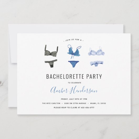 Lingerie Bachelorette Party Invitation (Devant)
