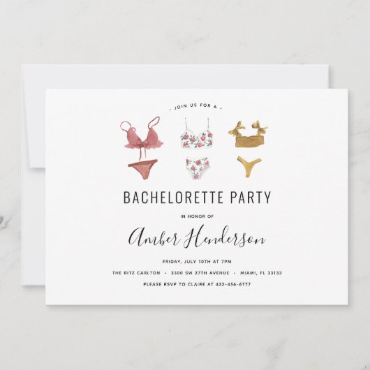 Lingerie Bachelorette Party uitnodiging (Voorkant)
