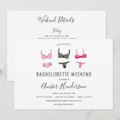 Lingerie Bachelorette Reisplan Kaart (Voorkant / Achterkant)