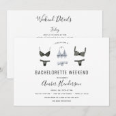 Lingerie Bachelorette Uitnodiging voor routebeschr (Voorkant / Achterkant)