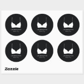 Lingerie Boutique Logo Black White Ronde Sticker (Vel)