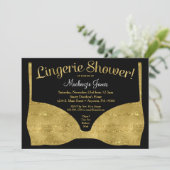 Lingerie Bridal Douche Invitation Gold Glam (Debout devant)