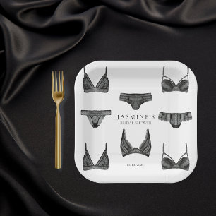 Lingerie Bruidsfeest Borstkleding Broekje Patroon Papieren Bordje