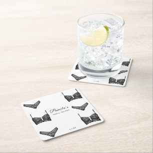 Lingerie Bruidsfeest Bruidsjurk Ondergoed Patroon Vierkante Kartonnen Onderzetter