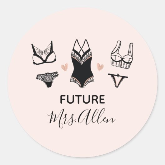 Lingerie Bruidsfeest Stickers (Voorkant)