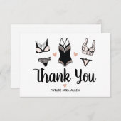 Lingerie Bruidsmeisjes Uitnodiging Platte Dankjewe (Voorkant / Achterkant)