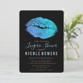 Lingerie Bruiloft Blue Lips Uitnodiging (Staand voorkant)