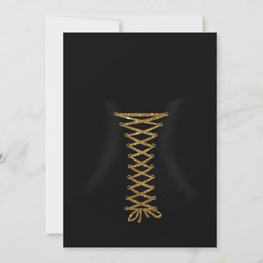 Lingerie douche bachelorette invitation or (Dos)