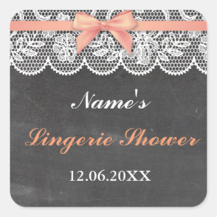 Lingerie Douche Bruids Party Kant Stickers Label