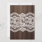 Lingerie douche burlap lace uitnodiging rustig woo (Achterkant)