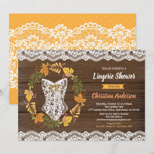 Lingerie douche invitation automne automne couronn