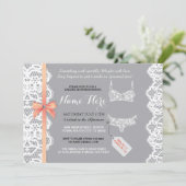 Lingerie Douche Invitation Peach Bridal Party dent (Debout devant)