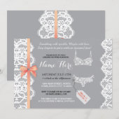 Lingerie Douche Invitation Peach Bridal Party dent (Devant / Derrière)