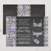 Lingerie Douche Invitation Violet Bridal Party den (Devant / Derrière)