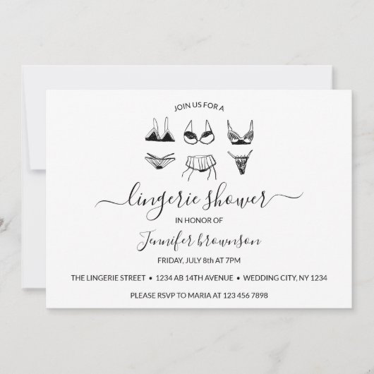 Lingerie douche kaart (Voorkant)