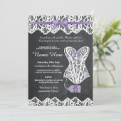 Lingerie Douche mariée Chalk Lace Bow Invitation (Debout devant)