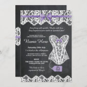 Lingerie Douche mariée Chalk Lace Bow Invitation (Devant / Derrière)