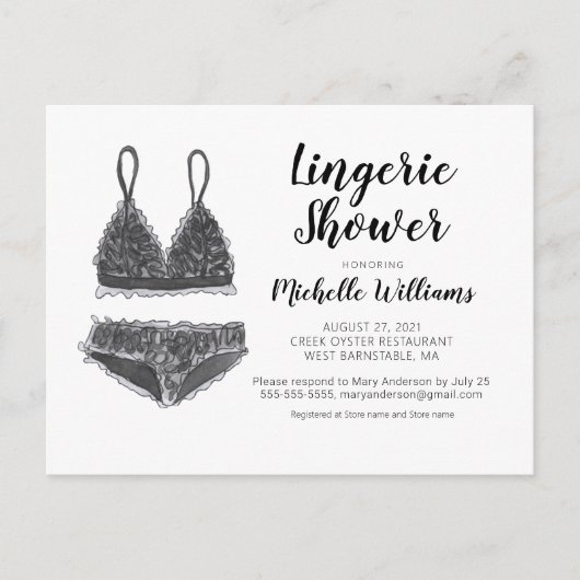 Lingerie Douche nuptiale Invitation (Devant)