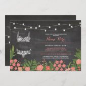 Lingerie Douche nuptiale Invitation corail (Devant / Derrière)