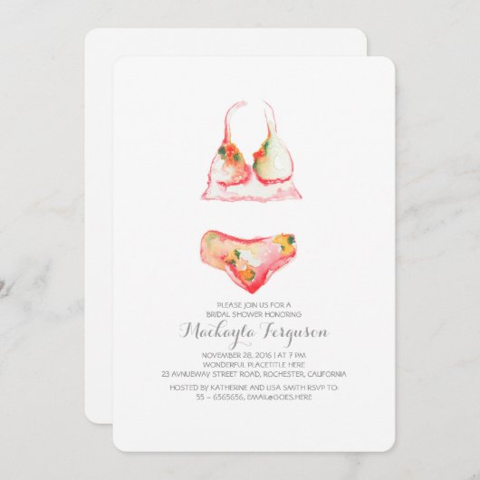 Lingerie Douche nuptiale Invitations (Devant / Derrière)