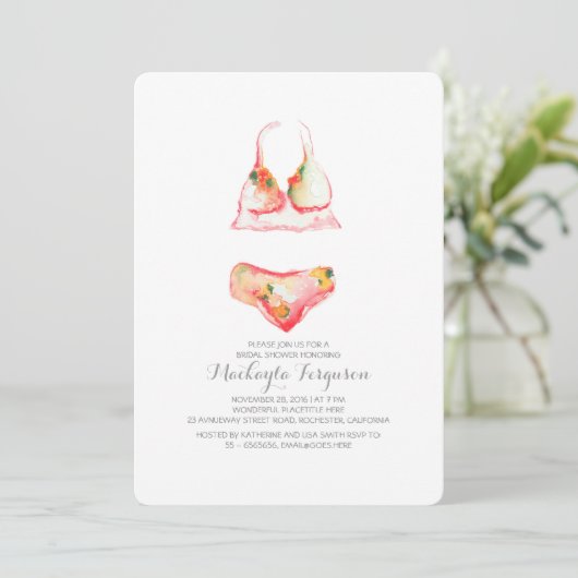 Lingerie Douche nuptiale Invitations (Debout devant)