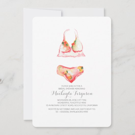 Lingerie Douche nuptiale Invitations (Devant)