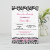 Lingerie Douche rose Bow Invitation Black Lace (Debout devant)