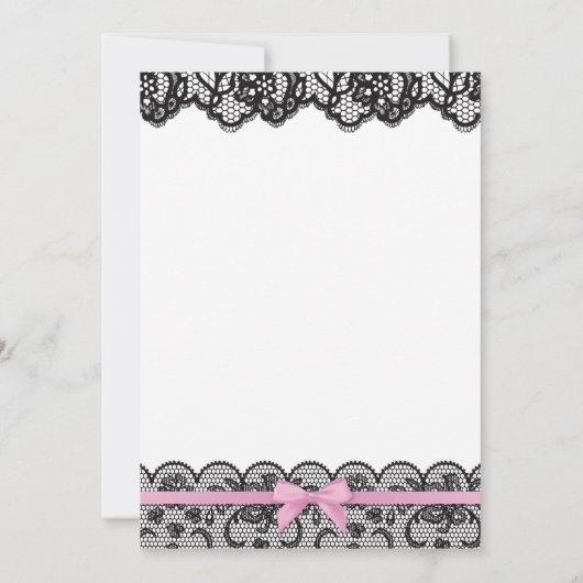 Lingerie Douche rose Bow Invitation Black Lace (Dos)