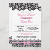 Lingerie Douche rose Bow Invitation Black Lace (Devant / Derrière)