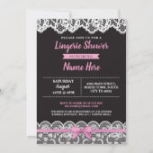 Lingerie Douche rose noir dentelle Bow Invitation (Devant)