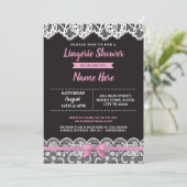 Lingerie Douche rose noir dentelle Bow Invitation (Debout devant)