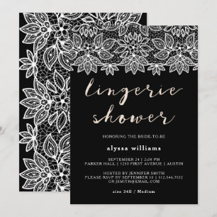 Lingerie en dentelle noire et blanche Invitation