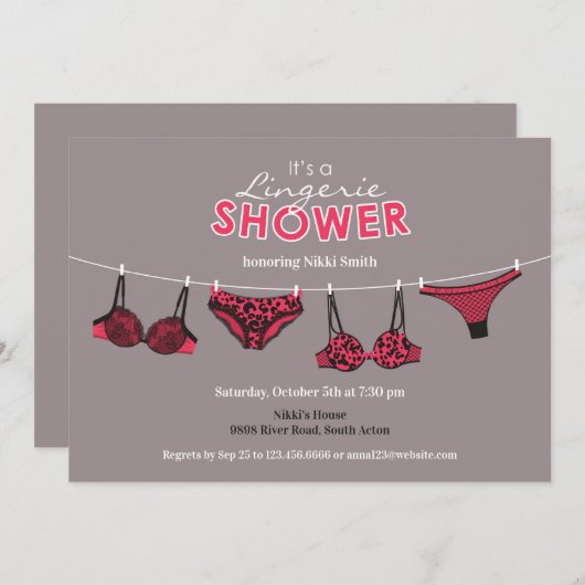 Lingerie Fête des mariées plat Invitation (Devant / Derrière)