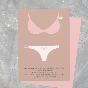 LINGERIE MET GROTE LABELS SOIRE´/DOUCHE Uitnodigin Kaart